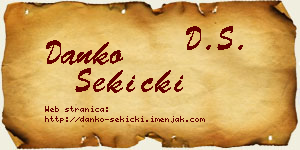 Danko Sekicki vizit kartica